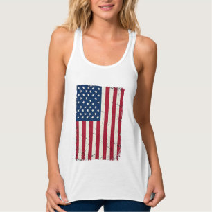 Vintage-Style Amerikanische Flagge Vektor-Shirt-De Tank Top