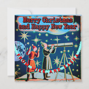 Vintage Style Astronomen Weihnachtstelekop Himmel