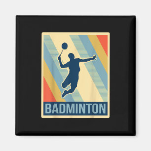 Vintage Style Badminton T-Shirt Magnet