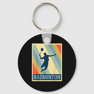 Vintage Style Badminton T-Shirt Schlüsselanhänger