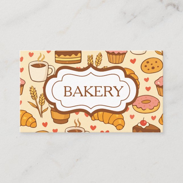 Vintage Style Bakery Visitenkarte (Vorderseite)