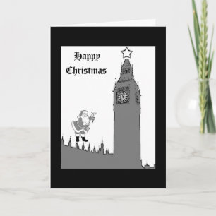Vintage Style Big Ben London Weihnachtskarte Feiertagskarte