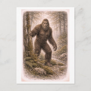 Vintage-Style-Bigfoot-Illustration (Mythenserie) Postkarte