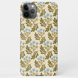 Vintage-Style blaues botanisches Muster iPhone 11Pro Max Hülle