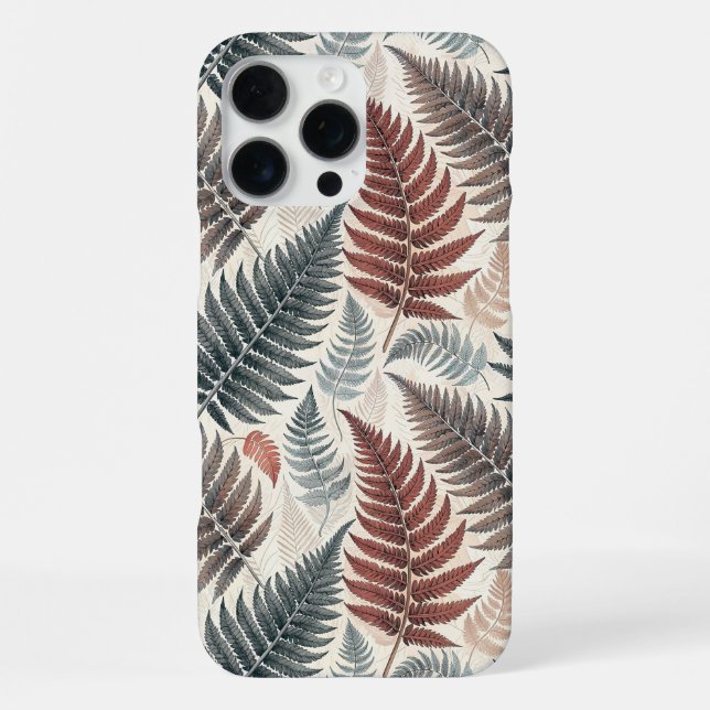 Vintage-style botanical fern leaves iPhone hülle (Rückseite)