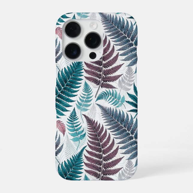 Vintage-style botanical fern leaves iPhone hülle (Rückseite)