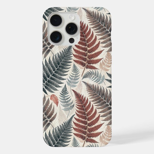 Vintage-style botanical fern leaves iPhone hülle (Rückseite)