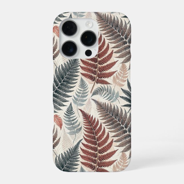Vintage-style botanical fern leaves iPhone hülle (Rückseite)