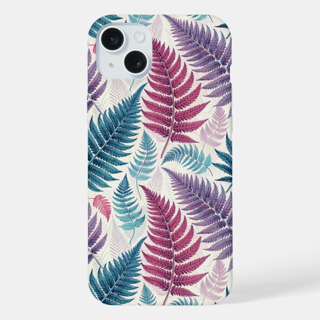 Vintage-style botanical fern leaves iPhone hülle (Rückseite)