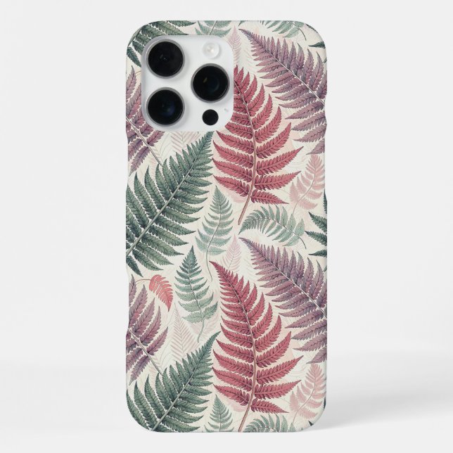 Vintage-style botanical fern leaves iPhone hülle (Rückseite)