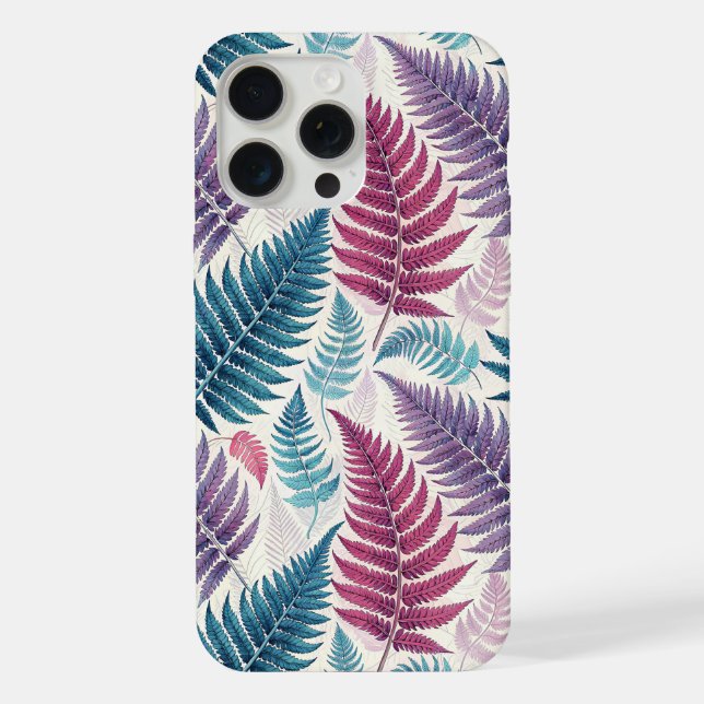 Vintage-style botanical fern leaves iPhone hülle (Rückseite)