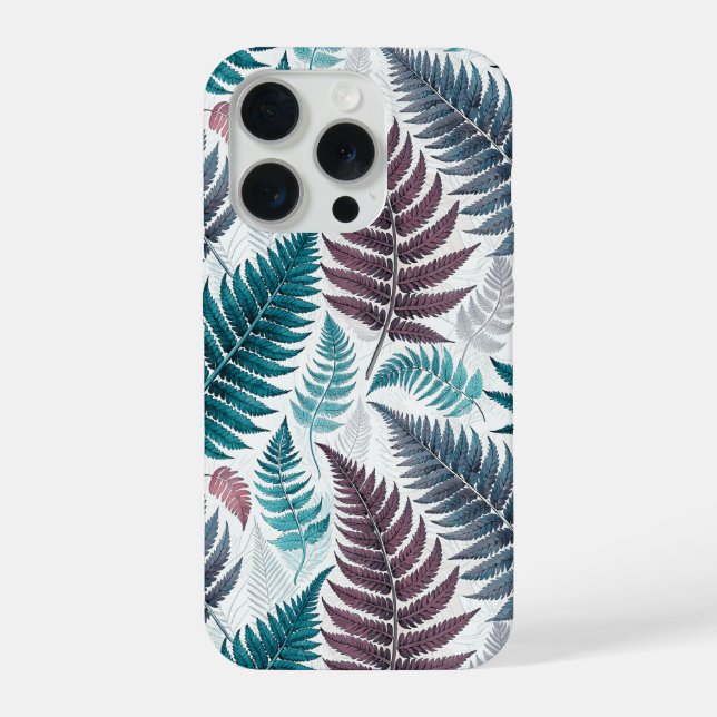 Vintage-style botanical fern leaves iPhone hülle (Rückseite)