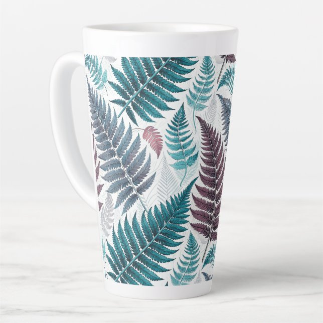 Vintage-style botanical fern leaves milchtasse (Linke Ecke)