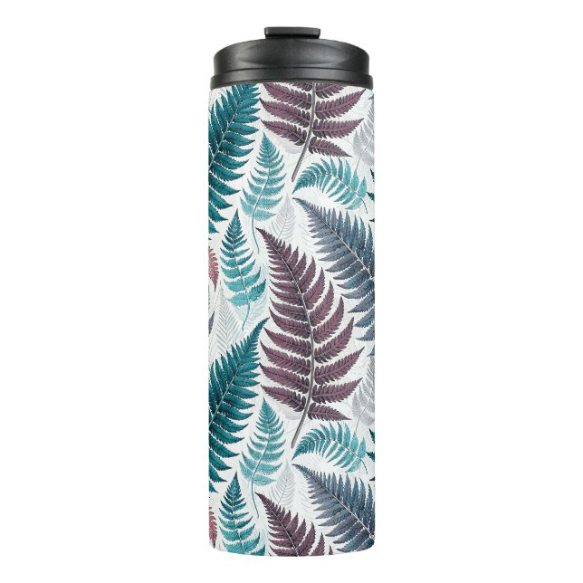 Vintage-style botanical fern leaves thermosbecher (Vorderseite)