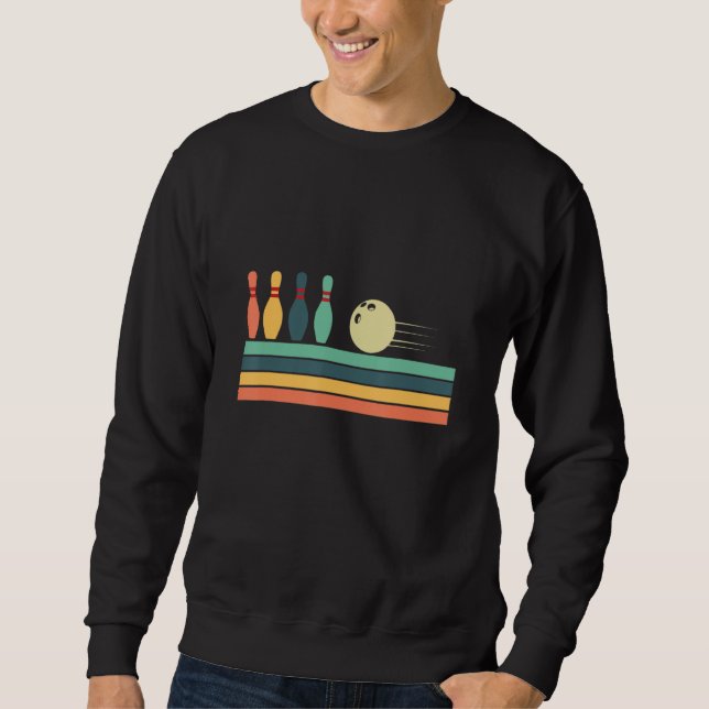 Vintage Style Bowling Bowling Player Bowler Sweatshirt (Vorderseite)