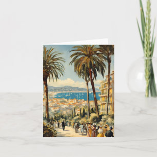 Vintage Style Cannes Französisch Reise Aquarell Karte