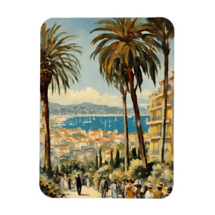 Vintage Style Cannes Französisch Reise Aquarell Magnet