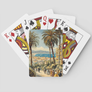 Vintage Style Cannes Französisch Reise Aquarell Spielkarten