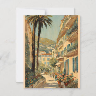 Vintage Style Cannes Französische Reise Aquarell Feiertagskarte