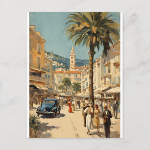 Vintage Style Cannes Französische Reise Aquarell Feiertagspostkarte