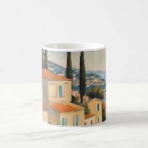 Vintage Style Côte d'Azur Französische Reise Aquar Kaffeetasse