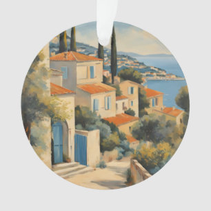 Vintage Style Côte d'Azur Französische Reise Aquar Ornament