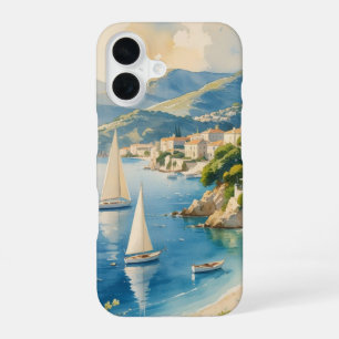 Vintage Style Côte d'Azur Französische Reise iPhone 16 Hülle