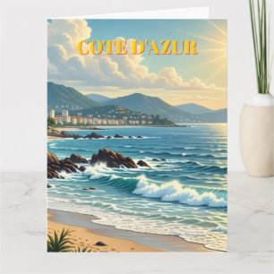 Vintage Style Côte d'Azur Französische Reise Karte