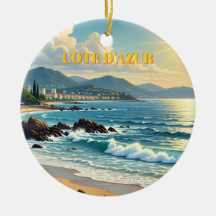 Vintage Style Côte d'Azur Französische Reise Keramik Ornament