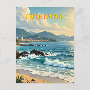 Vintage Style Côte d'Azur Französische Reise Postkarte