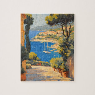 Vintage Style Côte d'Azur Französische Reisemalere Puzzle