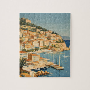 Vintage Style Côte d'Azur Französisches Reise-Gemä Puzzle