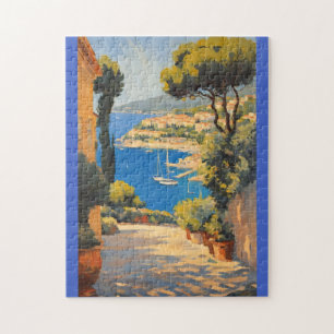 Vintage Style Côte d'Azur Französisches Reise-Gemä Puzzle