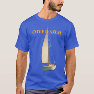 Vintage Style Côte d'Azur Französisches Reise T-Sh T-Shirt