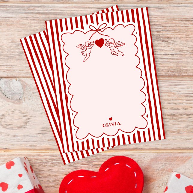 Vintage Style Cupid Doodles Valentine's Day Theme Mitteilungskarte (Von Creator hochgeladen)