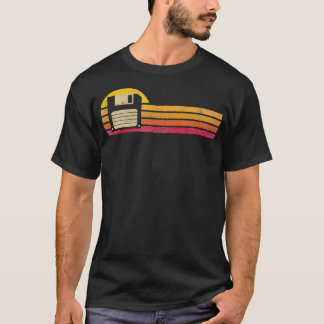 Vintage Style Diskette Silhouette Retro Sonnenunte T-Shirt