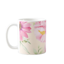 Vintage-Style-Druck mit rosa Blumen und Rosen