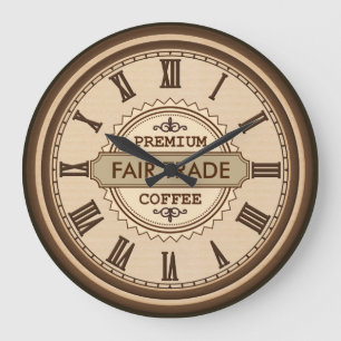 Vintage Style Fair Trade kitchen business clock Große Wanduhr