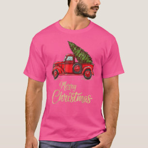 Vintage Style Farm Roter LKW mit Weihnachtsbaum M T-Shirt