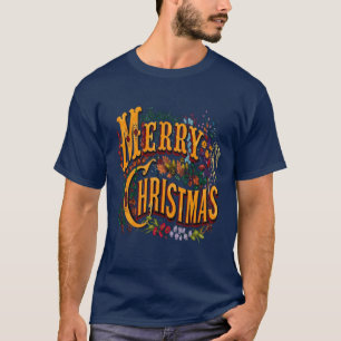 Vintage Style Frohe Weihnachten Gruß zur Weihnacht T-Shirt