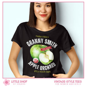 Vintage Style Früchte Grüne Äpfel T-Shirt