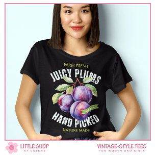 Vintage Style Fruchtpflaumen T-Shirt