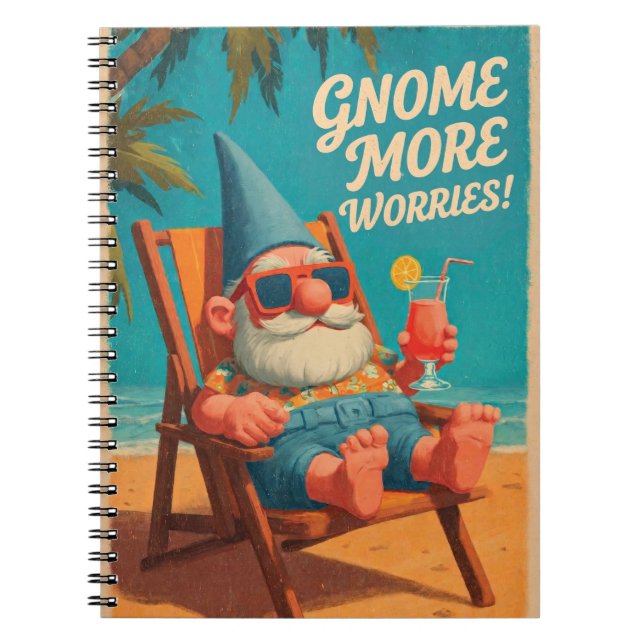 Vintage Style Gnom Strand Urlaub Design Notizblock (Vorderseite)