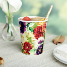Vintage Style Große Wasserfarben Blumen