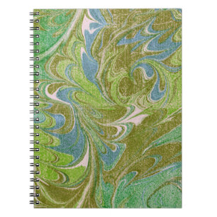 Vintage Style Grüner Teppich-Look Spiralblock Notizblock