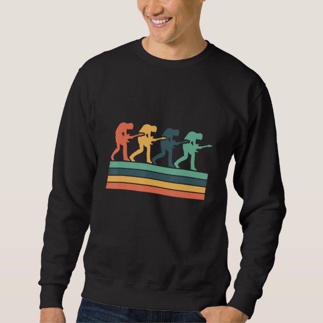 Vintage Style Guitar Guitarist Guitars Musician Sweatshirt (Vorderseite)