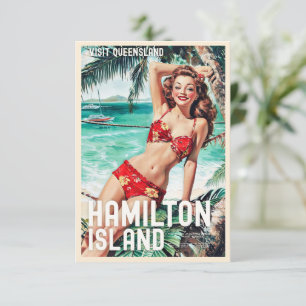 Vintage Style Hamilton Island Reisekarte Karte