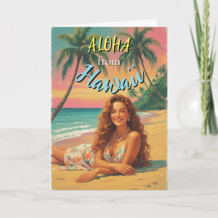 Vintage Style Hawaiian Reise Aloha aus Hawaii Karte