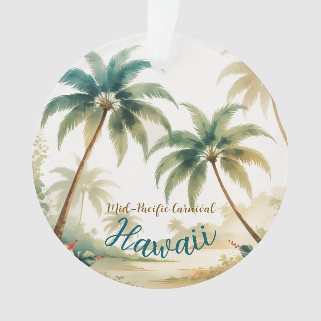 Vintage Style Hawaiian Travel Honolulu Ornament (Vorderseite)