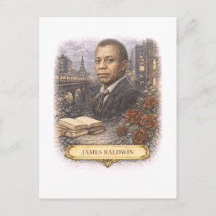 Vintage-Style James Baldwin Schriftsteller Postkar Postkarte